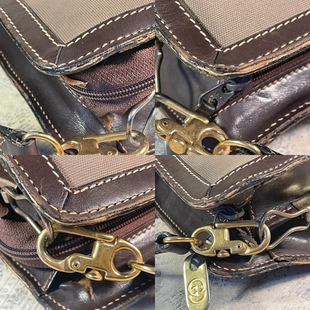 Rare Vintage Gucci Knight Crest Canvas & Leather Briefcase | Made in Italy